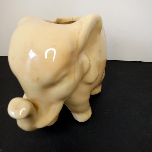 Vintage USA Elephant With Trunk Up Ceramic Planter - Picture 4 of 13
